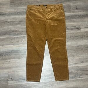 Talbots 16 Pants Brown Corduroy Jegging Stretch Plus Solid Cotton Blend Zip